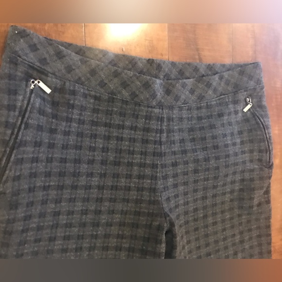 Contemporaine Plaid Checkered Flexible Elastic Waistband Pants size 10 - Picture 3 of 8